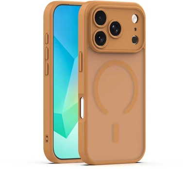 Dėklas Telforceone Mag Matt case for iPhone 17 Pro 6,3'' ruda camera protection