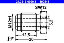 ATE 24.3516-0090.1 Sujungimo varžtas