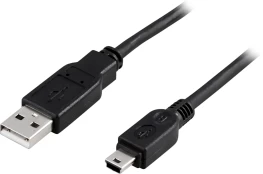 Kabelis DELTACO USB-26S USB 2.0-A/MINI-B,2m/JUODAS kaina