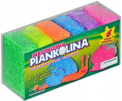 Vaikiškas Plastilinas-Putas Neonas 6 Spalv