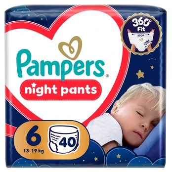Pampers Night Pants Sauskelnės-Kelnaitės, 6, 40 vnt.