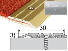 Profilis Effector A01, su nuolydžiu | sidabrinis 90 cm 30x3 mm