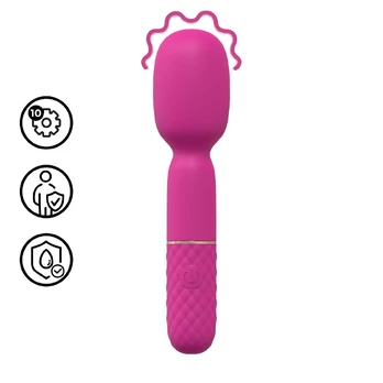 Mini Wand Vibrator Pink - Compact Rechargeable Silicone Massager