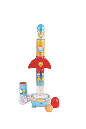 Bokštelis - raketa Hape Ball Air Rocket E0387A, įvairių spalvų