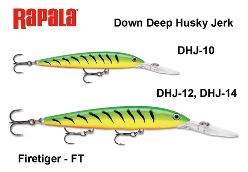 Vobleris Rapala Down Deep Husky Jerk Firetiger FT 10.0 m