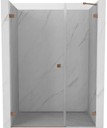 Dušo durys Mexen Lunar-B, kairė, 115 cm, transparent/brushed copper