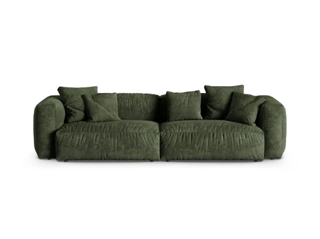 Velvet Modular Sofa, "Martina", 4 Seats, 320x120x75, Green