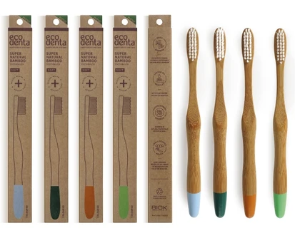 Ecodenta Dantų šepetėlis Super Natural Bamboo, 1pc