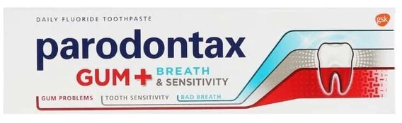 Dantų pasta Parodontax Gum+ Breath and Sensitivity, 75 ml