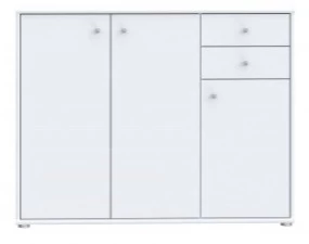 Komoda Forte Tempra 2 T2KK40-120, balta, 35 x 109 cm x 86 cm