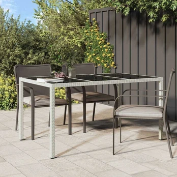 Kiemo Valgomojo Stalas Balta 150x90x75 cm Poliratanas