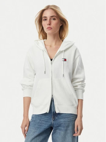 Tommy Jeans Džemperis Badge DW0DW23529 Kreminė Regular Fit