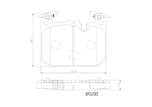 Stabdžių trinkelių rinkinys, diskinis stabdys BREMBO P06096NX