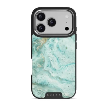 Uluwatu Waves - Teal iPhone 17 Pro Case, Elite Dark (MagSafe) / Silver