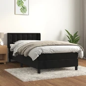 Lova vidaXL, 90x200 cm, juoda kaina