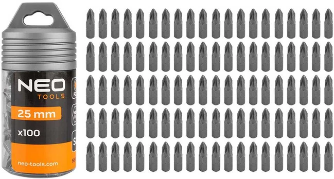 Neo Tools Atsuktuvo antgaliai PZ2 x 25 mm, 100 vnt.