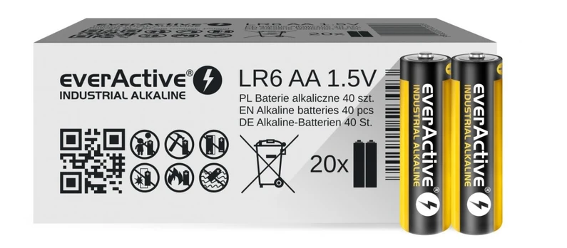 AA baterijos EverActive Industrial Alkaline LR6 40vnt.