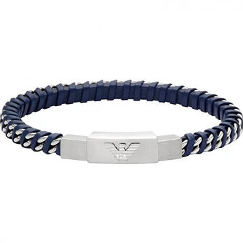 Armani Designer leather mėlynas bracelet EGS3319040
