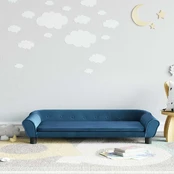 Vaikiška sofa, mėlynos spalvos, 100x50x26cm, aksomas kaina