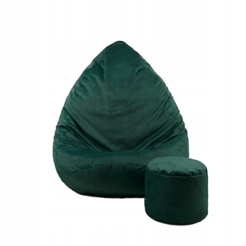 Sėdmaišis su pufu Sako Mega Premium Cloud Velour XXL, žalias