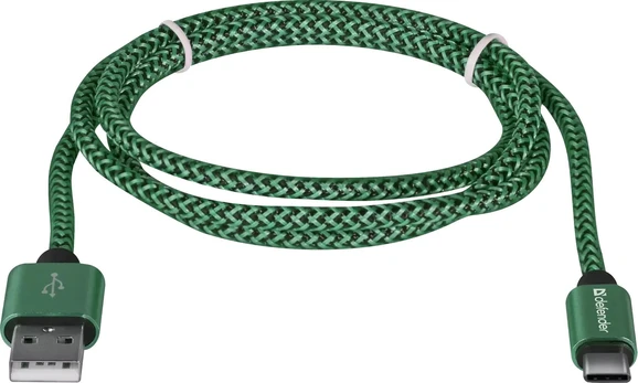 USB cable Defender USB-A - USB-C 1 m Green (87816)