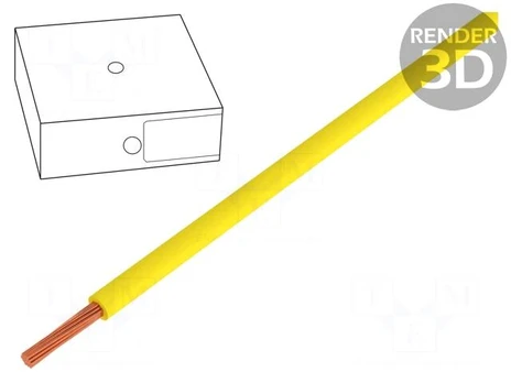Wire | H05V-K | stranded | Cu | 0.75mm2 | yellow | PVC | 300/500V | Class: 5