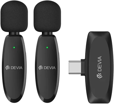 Devia mikrofon for smartphone Lite 1 USB-C 2in1 juodas