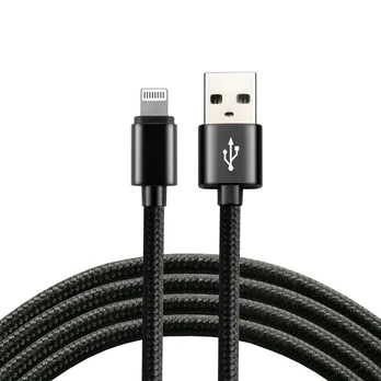 USB žaibas male / USB A patinas 2.0m everActive CBB-2IB greitas 2.4A juodas