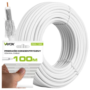 TV Koaksialinis kabelis antenos 100M PCC-100 Vayox