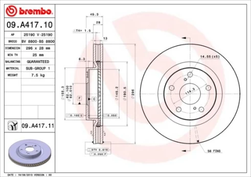 BREMBO 09.A417.11 Brake Disc