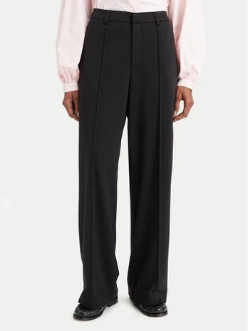 Simple Medžiaginės kelnės 62SPDD101 Juoda Regular Fit