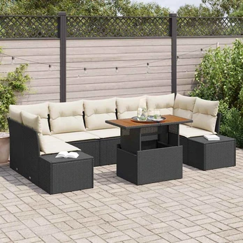 Sodo sofa komplektas 8 dalių Kreminė Ratanas