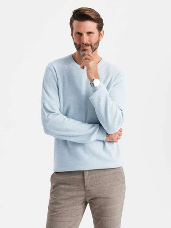 Blue men's sweater light mėlynas