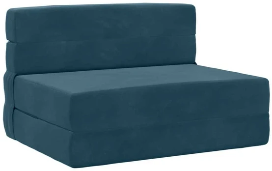 Sulankstomas Sofas-Lova Mėlyna 190 x 70 x 15 cm Aksomas