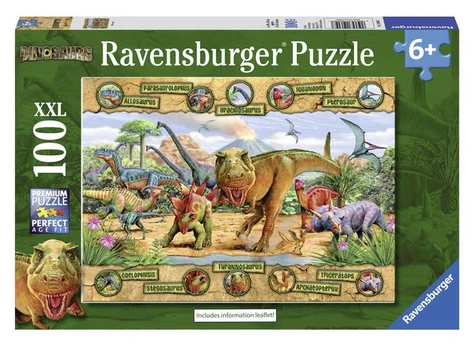 Dėlionė Ravensburger Dinosaurs XXL, 49 cm x 36 cm