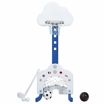 3In1 Krepšinis Su Aukščio Reguliavimu, Futbolas, Golfas Baltas