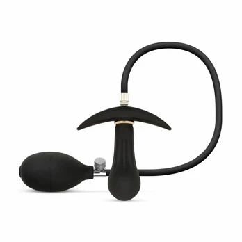 Anal Collection - Pripučiamas išangės kamštis su pompa 8 cm - Juodas