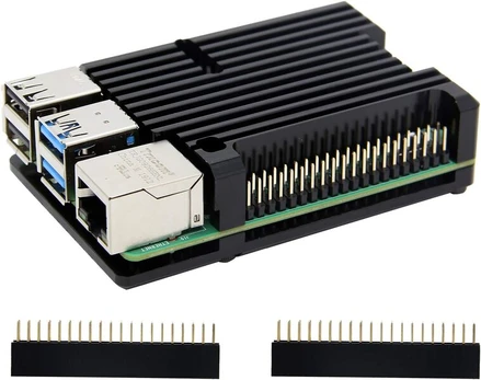 Aliuminio aušinimo dėklas su ventiliatoriais Raspberry Pi 4b