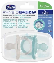 Chicco PhysioForma Luxe raminantis silikoninis čiulptukas 6-16m Mint 2 vnt. kaina