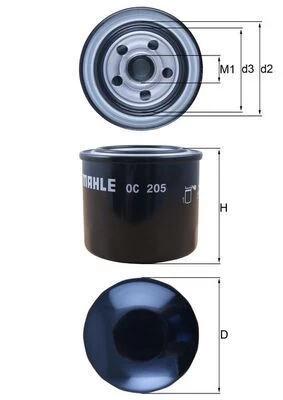 Alyvos filtras MAHLE OC205