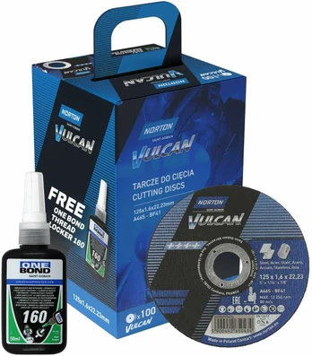 NORTON TARCZA.VULCAN 125 x 1,6 /100szt.+ KLEJ ONE BOND