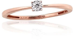 Diamond Sky Jewelry Auksinis žiedas su deimantais „Solitaras II“