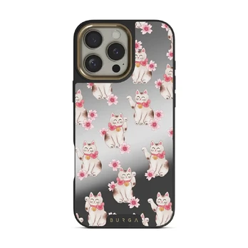 Maneki Neko - iPhone 16 Pro Max Case, Elite Mirror Dark (MagSafe) / Gold