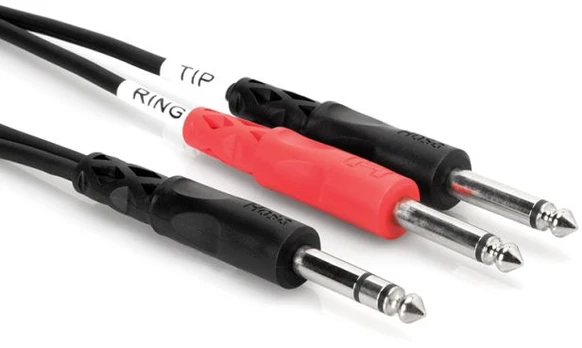 Hosa - TRS 6.35 intarpas - 2 x TS 6.35 2m