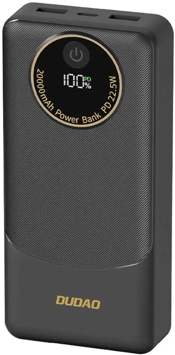 Powerbank Dudao K12Pro 22.5W PD 20000mAh USB-A, USB-C - juodas