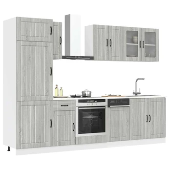 Virtuvinių spintelių komplektas, 8 dalių, Kalmar, pilka