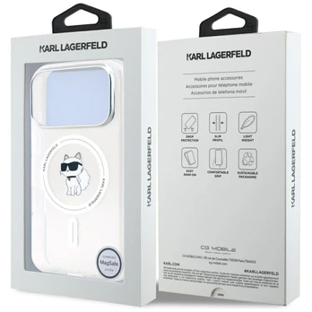 Dėklas Karl Lagerfeld IML Choupette MagSafe do iPhone 17 Pro Max permatomas