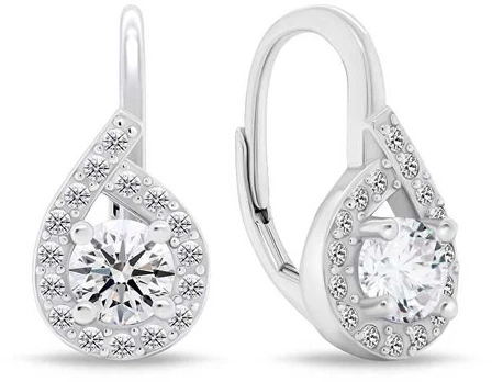 Brilio Silver Brilio Sidabrinis Sparkling sidabrinis earrings with clear zircons EA756W