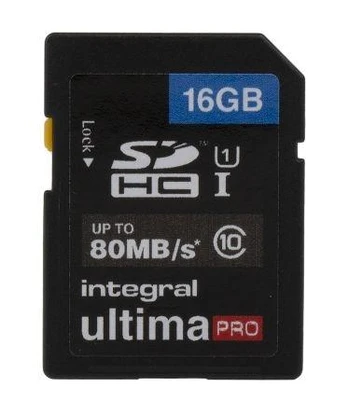 Atminties kortelė Integral UltimaPro 16 GB SDHC 80MB CLASS 10 UHS-I U1
