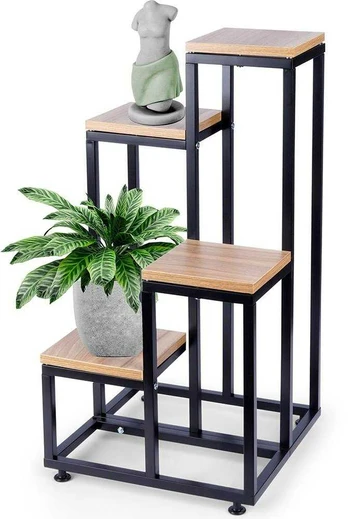 4 pakopų metalinis gėlių stovas, 69 cm